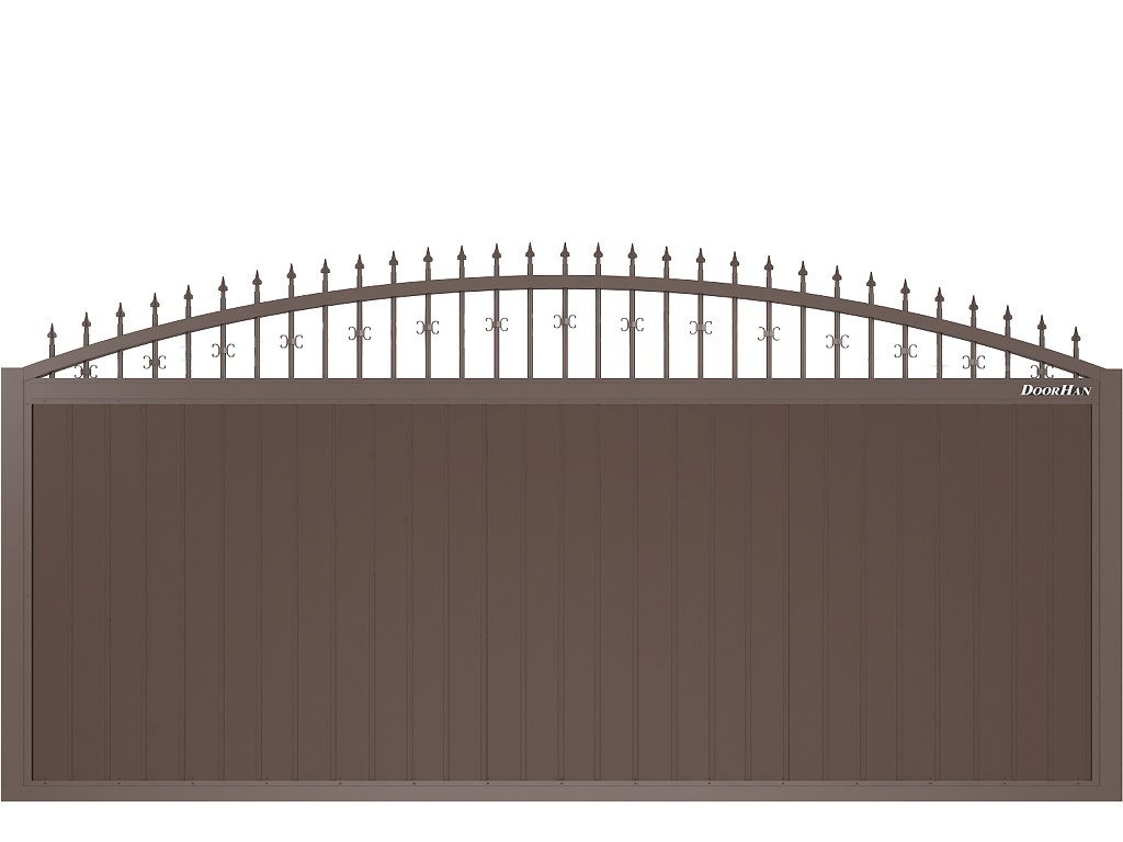 Щит арочный с пиками и вензелями с вертикальным расположением сэндвич-панелей